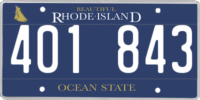 RI license plate 401843