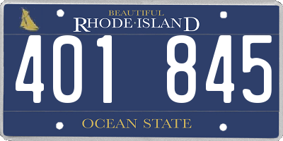 RI license plate 401845
