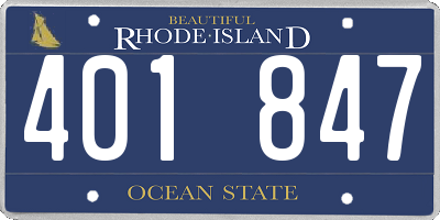 RI license plate 401847