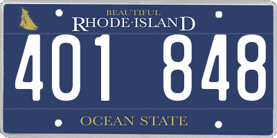 RI license plate 401848