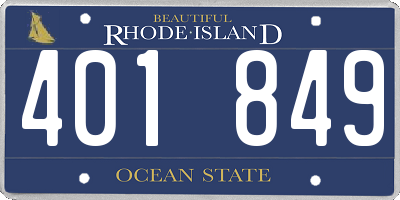RI license plate 401849