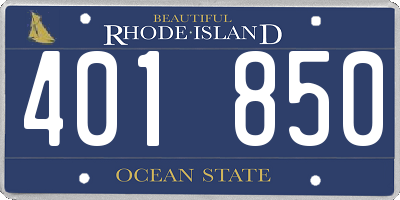 RI license plate 401850