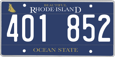 RI license plate 401852
