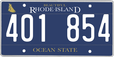 RI license plate 401854