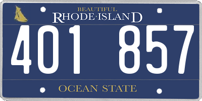 RI license plate 401857