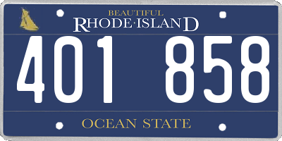 RI license plate 401858