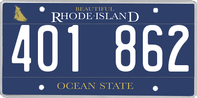 RI license plate 401862