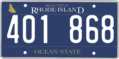RI license plate 401868
