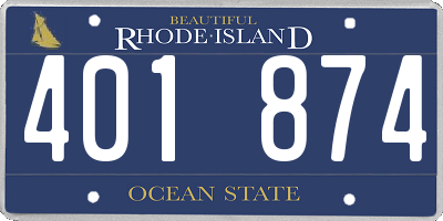 RI license plate 401874