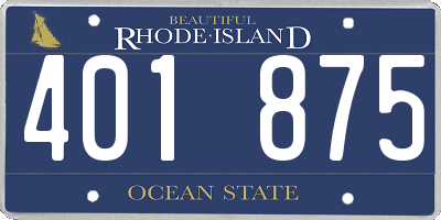 RI license plate 401875
