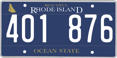 RI license plate 401876