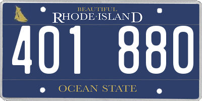 RI license plate 401880
