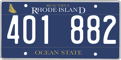 RI license plate 401882