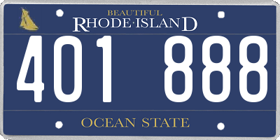 RI license plate 401888