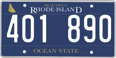 RI license plate 401890