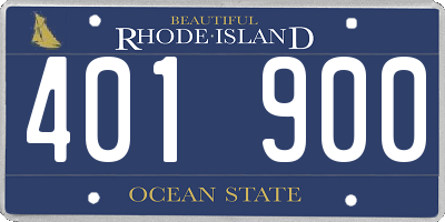 RI license plate 401900