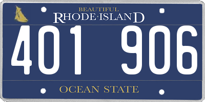 RI license plate 401906