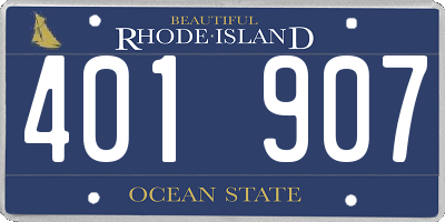 RI license plate 401907