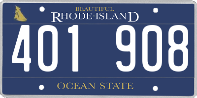RI license plate 401908