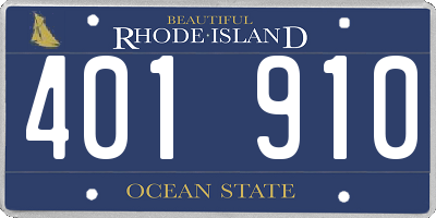 RI license plate 401910