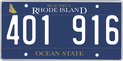 RI license plate 401916