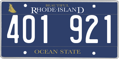 RI license plate 401921