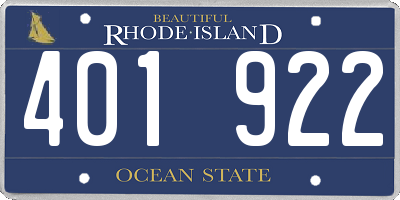 RI license plate 401922