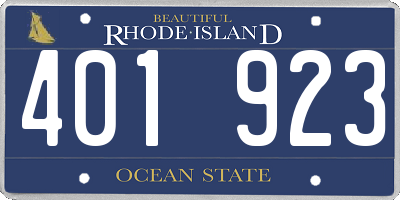 RI license plate 401923