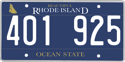 RI license plate 401925