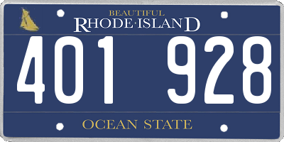RI license plate 401928