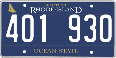 RI license plate 401930