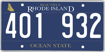 RI license plate 401932