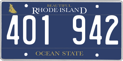 RI license plate 401942