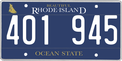 RI license plate 401945