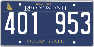 RI license plate 401953