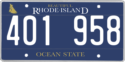 RI license plate 401958