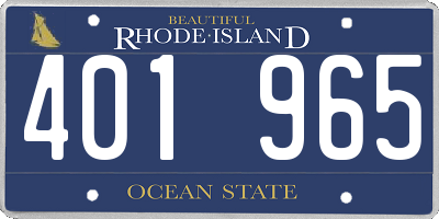 RI license plate 401965