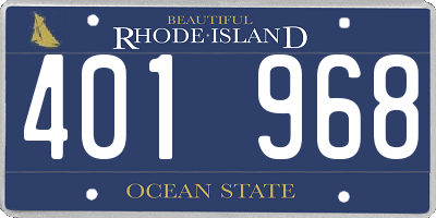 RI license plate 401968
