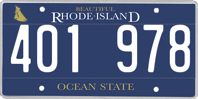 RI license plate 401978