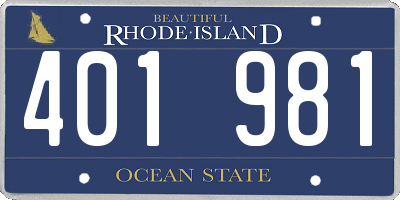 RI license plate 401981