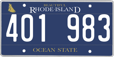 RI license plate 401983