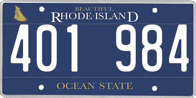 RI license plate 401984