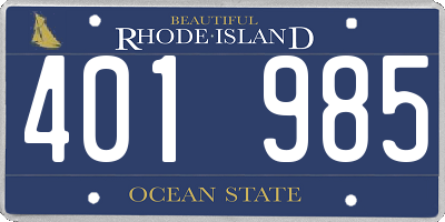 RI license plate 401985