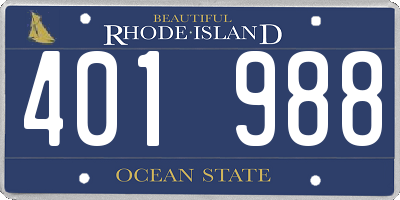 RI license plate 401988