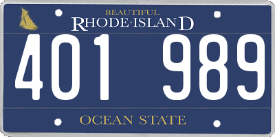 RI license plate 401989