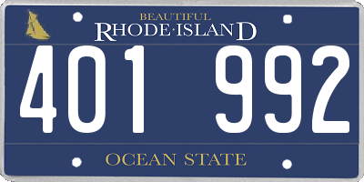 RI license plate 401992