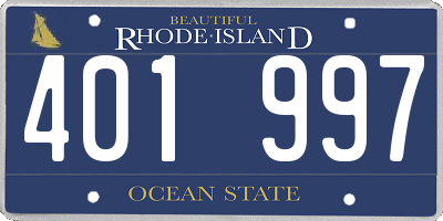 RI license plate 401997