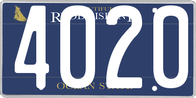 RI license plate 4020