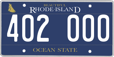RI license plate 402000