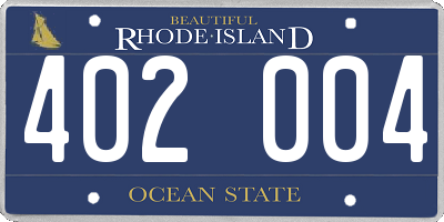 RI license plate 402004